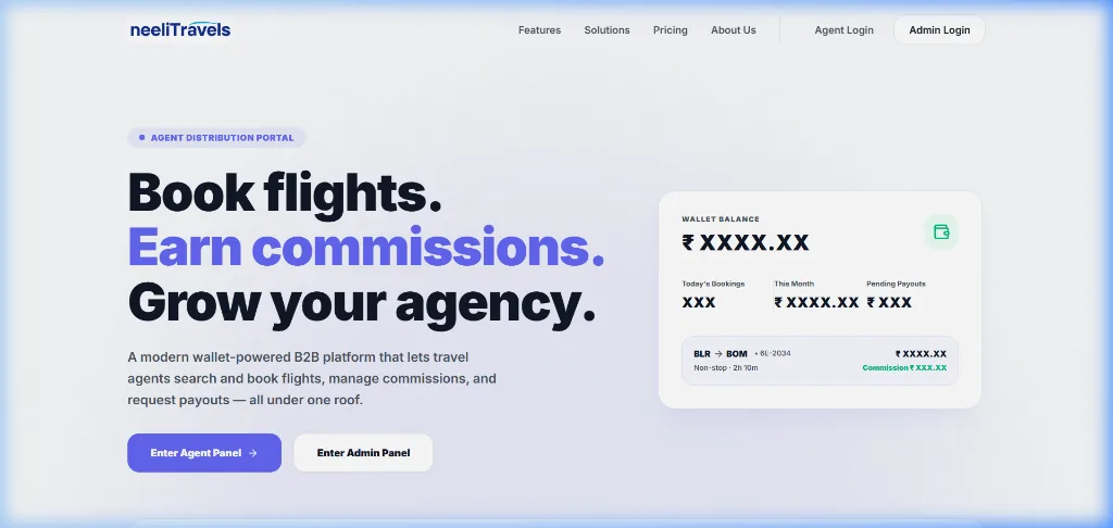 Neeli Travels — B2B Flight Reservation Portal